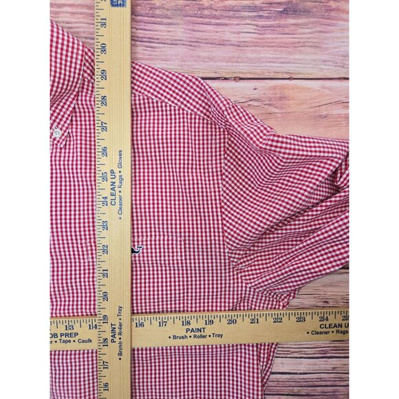 Vineyard Vines Mens Red Check Tucker Shirt Medium - Picture 7 of 7